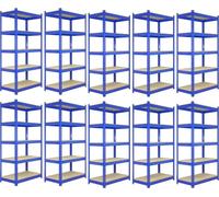 10 pièces T-Rax étagère de stockage bleu - 120cm x 45cm x 180cm