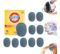 10 Pièces Tampon De Savon En Laine D'acier, Tampon Jex Avec Savon En Laine D'acier, Tampons Laine D'acier Avec Savon Réutilisable Absorbant, Éponges À Récurer Pour Vaisselle, Faire Ménage De Cuisine
