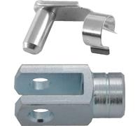 10 pièces - Tête de fourche - Articulation à fourche 6x12 DIN71752 - M6 filetage à gauche + boulon à ressort de pliage