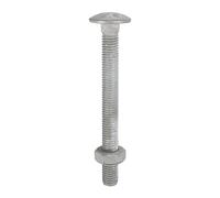 10 Pieces-TIMCO Carriage Bolts DIN603 & Hex Full Nuts DIN934 Hot Dipped Galvanised - M12 x 150