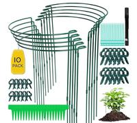 10 Pièces Tuteurs pour Plantes, 25 * 60CM Demi Rond Supports de Plantes Réglables, Jardin Plantes Support Pile Anneau Cage, Anneaux de Support en Métal Demi Ronds pour Pivoines Hortensias Roses Sédum