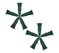 10 Pièces Vase à Fleurs avec Piquet, Plastique Vert | Tiges de Fleurs Artificielles et Bouquet Funéraire, Usage Extérieur au Cimetière, Ancrage Stable