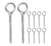 10 Pièces Vis à Œillet Inox Auto-perçante pour Fixation Murale | Ancrage Solide, Pose Rapide, Finition Argentée, pour Outils et Cordes à Linge, Intérieur comme Atelier
