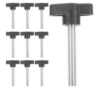 10 Pièces Vis à Oreilles M8x50mm en Acier au Carbone Bouton Noir | Poignée Ergonomique Antidérapante, Remplacement Simple des Anciens Modèles, pour Appareils Électroniques et Labo