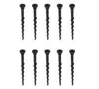 10 Pieces Vis d Ancrage Sol Terre en Plastique Noir 14cetimeter pour Station de Charge Piquet Robot Tondeuse Sardine de Fixation Clous de Sol Accessoires pour Tondeuses a Gazon Filetage Profond Solide