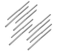 10 Pièces Vis Inox, Tige Filetée Bois, Argenté | Câble et Fil Métallique, Intérieur ou Terrasse, Réglage sans Tendeur, Ancrage pour Poteau Bois