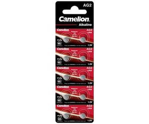 10 Piles AG2 / LR726 / 396 / 397 / 196 / LR59 Camelion Alcaline 1,5V