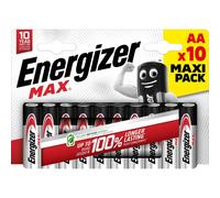 10 Piles Alcalines AA / LR6 Energizer Max