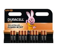 10 Piles Alcalines AAA / LR03 Duracell Plus