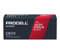 10 Piles CR123 Duracell Procell Intense Lithium 3V