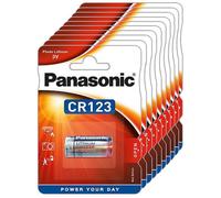 10 Piles CR123 Panasonic Lithium 3V
