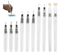 10 pinceaux à Eau,Crayons Aquarelle,pinceaux à réservoir d'eau Rechargeables,stylos pinceaux Aquarelle,stylos pinceaux Aquarelle Rechargeables