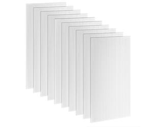10 Plaques alvéolaires en polycarbonate - Outsunny - panneau alvéolaire double 4 mm - polycarbonate - 120x60x0,4cm - transparent