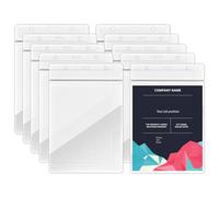 10 pochettes verticales A6 extra larges pour badges, porte-cartes d’identité transparents, en PVC, de 17 x 11,5 cm, pour cartes de 14,5 x 10,5 cm, pour le travail, les affaires, le bureau, les