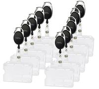 10 porte-badges avec clip de fixation et enrouleur - Noir [General Office]