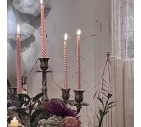 10 pouces 2,0 * 25 cm Ensemble de bougies cônes roses (4 pièces), véritables bougies cônes sans goutte, bougies de 8 heures de combustion propre, bougies de dîner élégantes, bougies de mariage Taille