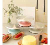 10 pouces Plateau tournant pour gâteau en alliage d'aluminium antidérapant - blanc, rose et bleu, en matériau ABS durable, convient pour la pâtisserie DIY et l'utilisation professionnelle, fournitures