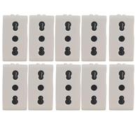 10 prises électriques 2P+T, 10/16A, compatibles avec Matix, de couleur blanche