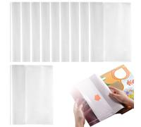 10 protections de documents en plastique transparent 12x8, 5 avec bandes adhésives