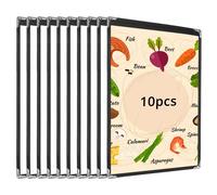 10 Protège-Menus A4 Noir - PVC Transparent Double Vue - Restaurants/Hôtels/Bars - Bord Métal QIEDOVIEY