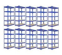 10 pièces T-Rax étagère de stockage bleu - 120cm x 45cm x 180cm