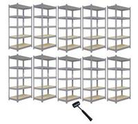 Monster Racking Q-Rax : étagère de garage, étagère de cave, étagère de stockage, étagère d'atelier, étagère pour charges lourdes, étagère industrielle, étagère en acier, 5 tablettes, 90 cm L x 50 cm P