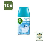 10 recharges pour diffuseur automatique Air Wick Freshmatic - Parfum Fleurs et Fraîcheur - 250 ml - Pack économique - 10 pièces