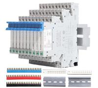 10 relais 24 V DIN Rail Solenoid Power Relay pour PLC, HF41F/24-ZS 5 broches SPDT avec socle Push in, bobine 24 V CC/CA, relais électromagnétique, 6 A 250 V CA