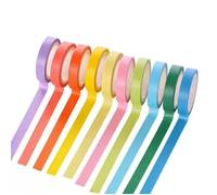 10 Rouleaux Washi Tape Set, Ruban Adhésif Décoratif Arc-en-Ciel, Scotch Décoratif pour Enfants et Adultes, Scrapbooking,