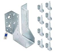 10 sabots de charpente à ailes extérieures - Connecteurs de poutres - Acier galvanisé - Larg 45 x Ht 140 mm - Fabriqué en Europe