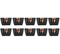 10 sacs cadeaux souvenirs en papier noir pour vêtements, maquillage, emballage boutique avec poignée dorée, 5#