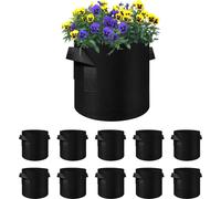 10 sacs de plantation en non-tissé, sac de plantation avec poignées en feutre, sac de croissance de plantes, sac de plantation de jardin pour pommes de terre, tomates, légumes, intérieur et extérieur