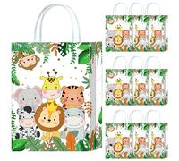 10 sacs pour fête Jungle Safari, sacs cadeaux Jungle Safari, sacs en papier avec poignées, animaux sacs cadeaux d'anniversaire, animaux sacs cadeaux en papier, sacs cadeaux