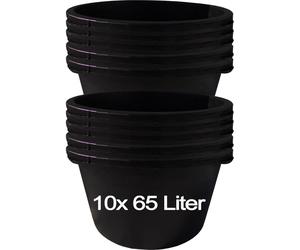 10 seaux à mortier de 65 litres Seau de chantier Seau à mortier Seau à crépi Seau de maçon Seau