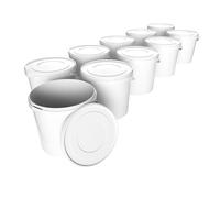 10 seaux avec couvercle 10 l blancs ronds | seaux en plastique alimentaires, hermétiques et stables | seaux vides avec poignée et couvercle adaptés pour aliments, produits chimiques, lessive en poudre