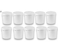10 seaux de 30 litres avec couvercle blanc, seaux à lait/stockage empilables, seaux à miel, seaux en plastique avec agrément alimentaire, récipients alimentaire, récipient alimentaire pour farine