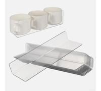 10 Séparateurs Plastique L Transparents 20x6x3cm Frigo(20cm 6cm high) | Plastique PVC , résistant flexion, usage quotidien intense, 10 incluses