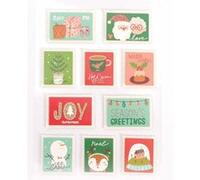 10 Stickers Timbres Noel Effet 3d Glitter