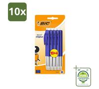 10 stylos bille BIC M10 originaux avec mécanisme à clic - Bleu - Pointe de 1 mm - Pack de 10