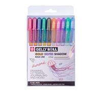 10 Stylos - Pointe 0,7mm - 6 Couleurs - Gelly Roll - Gold Silver Shadow - Sakura