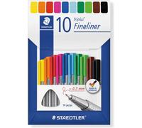 10 stylos Triplus 334 C10 Fineliner en plastique, lot de 10