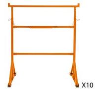 Chevalets de chantier robustes (lot de 4) – Chevalets de sciage de chantier – Table de travail portable – Établi – Réglable en hauteur (105,5-185,5 cm) – Pieds antidérapants – Bras de soutien – Capaci