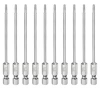 10 tournevis Torx de sécurité T8, embout Torx, douille hexagonale de 1/4 de pouce, longueur de 4 pouces