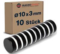 10 x Aimant rond Disque magnétique Ø 10 x 3mm Néodyme N45, Époxy - Force d'adhérence: 2,1 kg - 10 pièces - Aimants ronds puissants, Disques magnétiques
