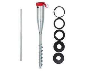 10 x douilles de fixation pour parasol, douilles pivotantes, adaptateurs 25 - 55 mm, supports de parasol, tiges pivotantes, acier galvanisé, argent