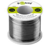 10 x Goobay Tools 40851 Essential, étain à souder sans plomb, ø 0,56 mm, 250 g - Composition : 0,3 % d'argent, 0,7 % de cuivre, 99 % d'étain, teneur en flux : 2,5 %, point de fusion 217 °C