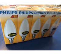 10 X Philips Lampe À Bougie Mates E14 25W 230V 215 Lm Dimmable