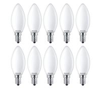10 x Philips LED Lampe Bougie 2,2W=25W E14 Mat 250lm 2700K Blanc Chaud 180°