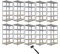 Monster Racking Q-Rax : étagère de garage, étagère de cave, étagère de stockage, étagère d'atelier, étagère pour charges lourdes, étagère industrielle, étagère en acier, 5 tablettes, 120 cm L x 50 cm 