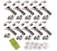 10 x SO-TECH® Charnière à Boîtier T45 Charnière d'angle 110° Charnière automatique Fermeture automatique et amortisseur + 1 x gabarit de marquage EasyGreen